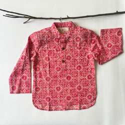 BERRY BANDHEJ KURTA SHIRT