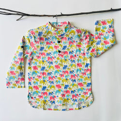 COLOURFUL ELEPHANT KURTA SHIRT