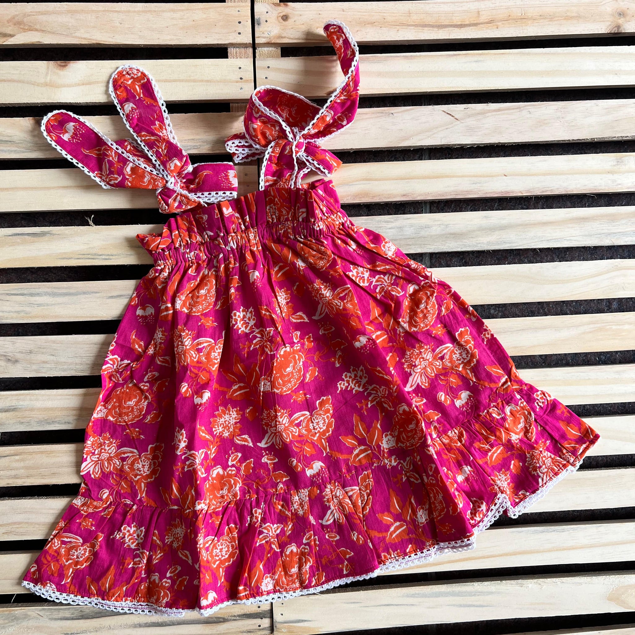 Fiery Floral Pinafore
