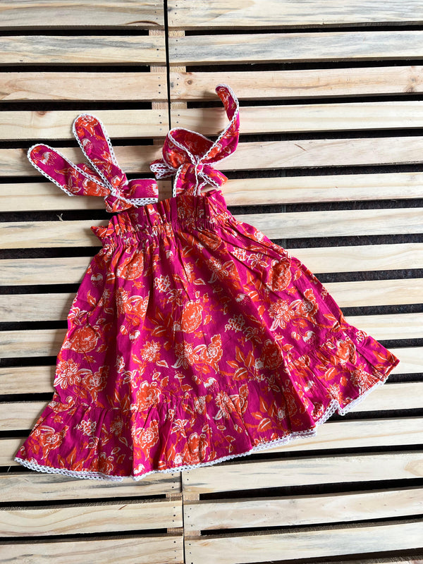 Fiery Floral Pinafore