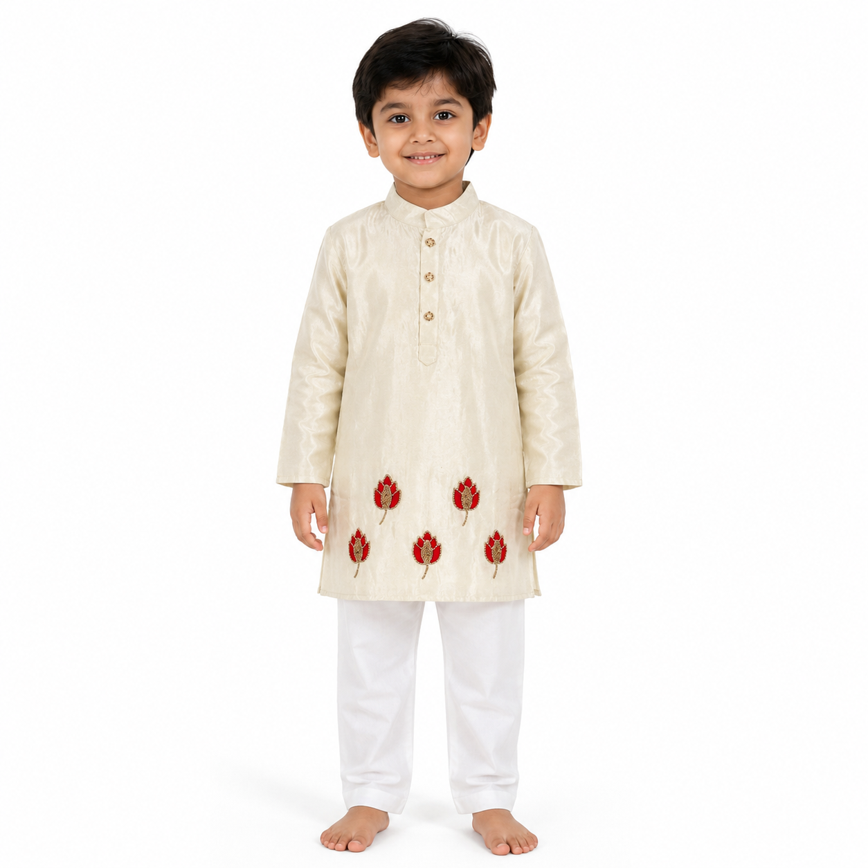 Ivory Lotus Kurta Pajama Set