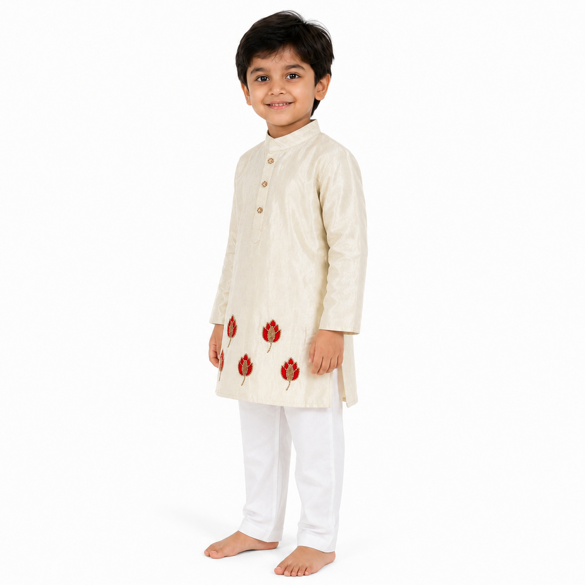 Ivory Lotus Kurta Pajama Set