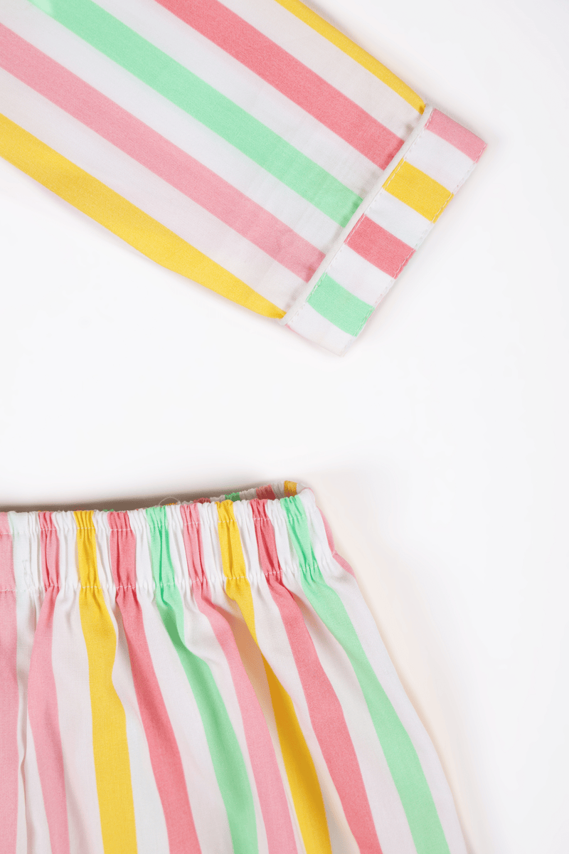 Pastel Stripes Print Night wear