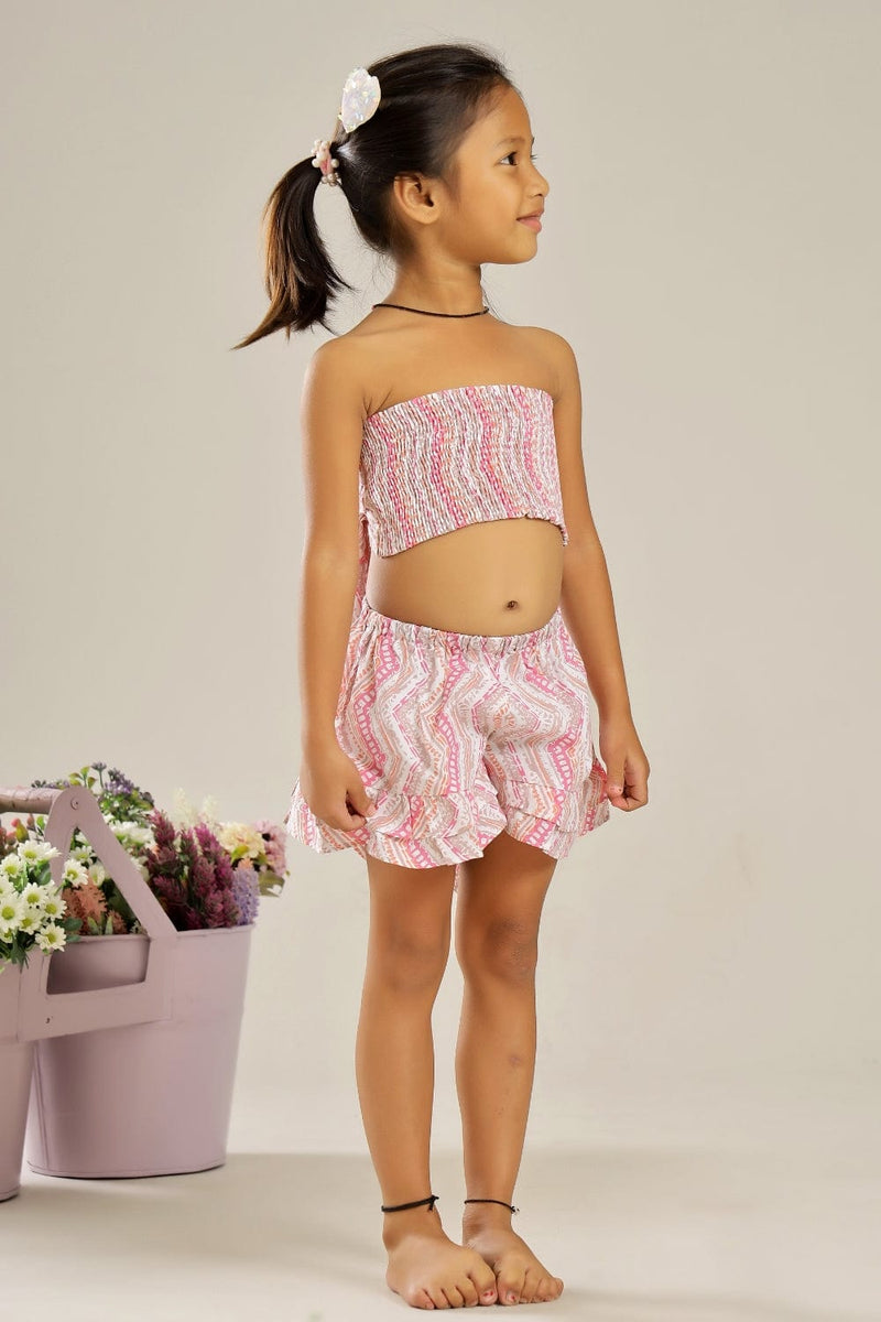 PINK SMOCKED BEACH WEAR CO-ORD SET