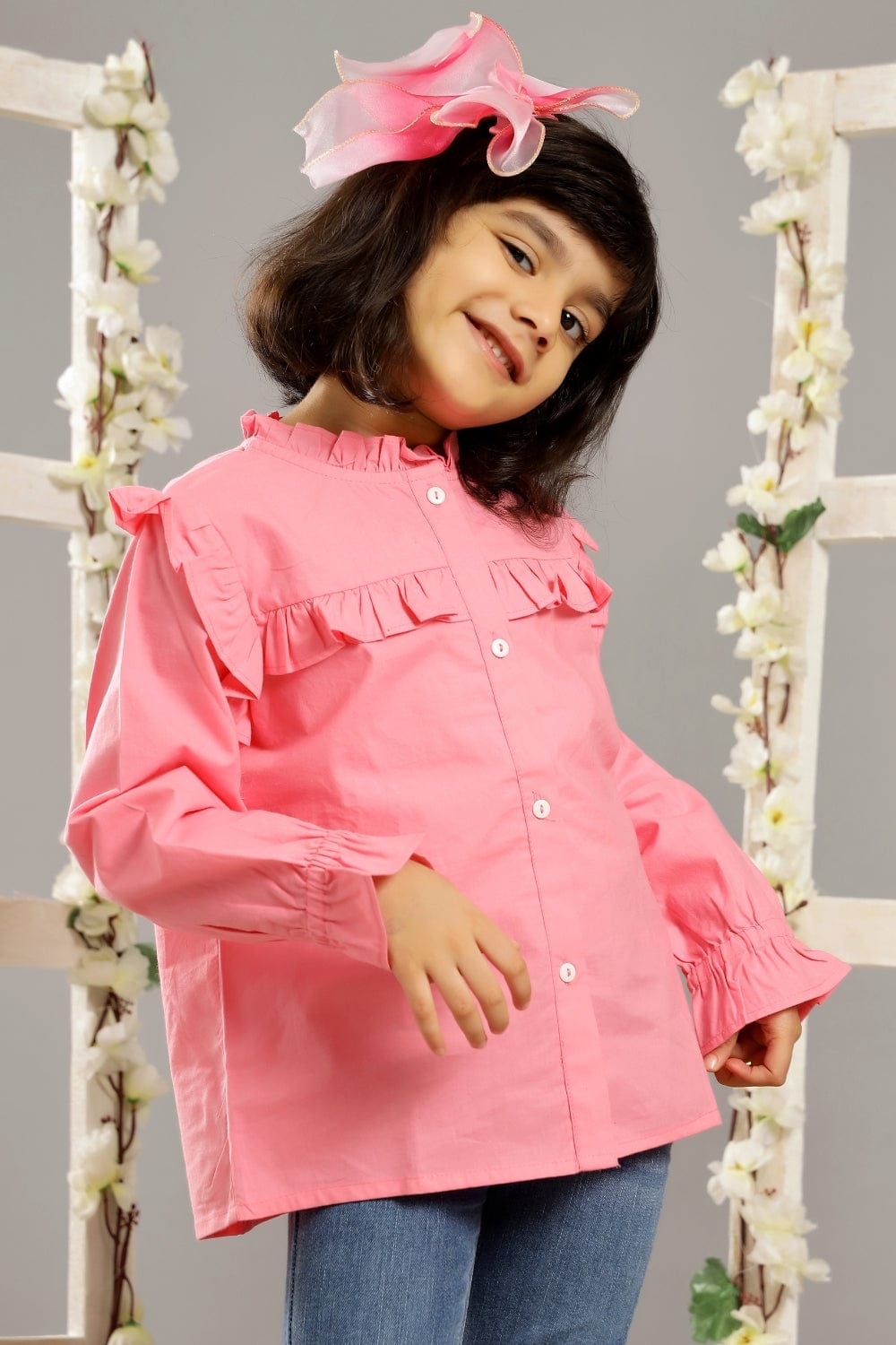 Pink Poppy Ruffled Top