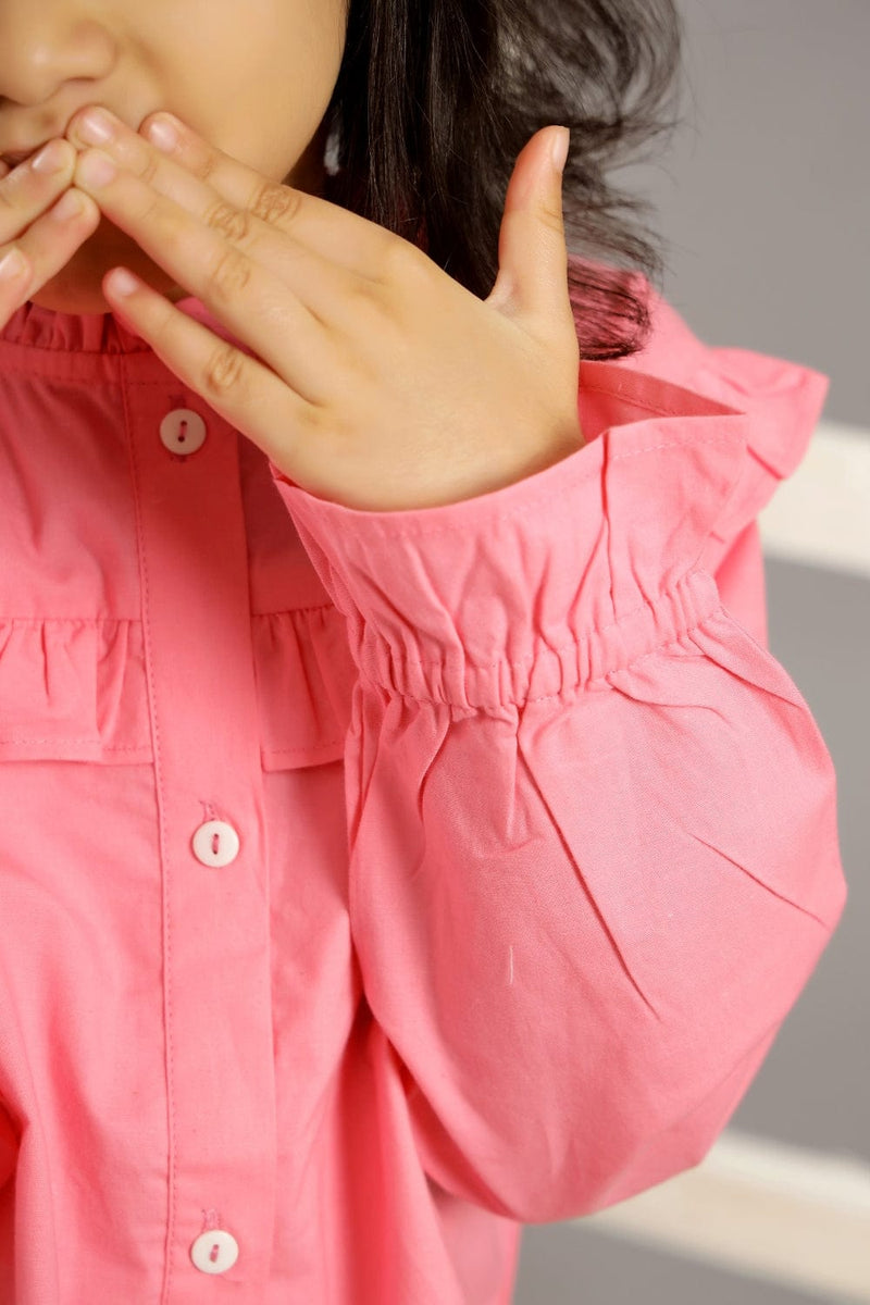 Pink Poppy Ruffled Top