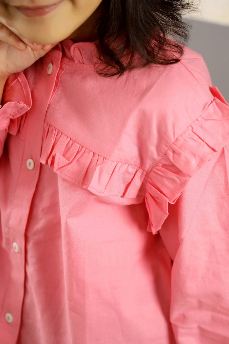 Pink Poppy Ruffled Top