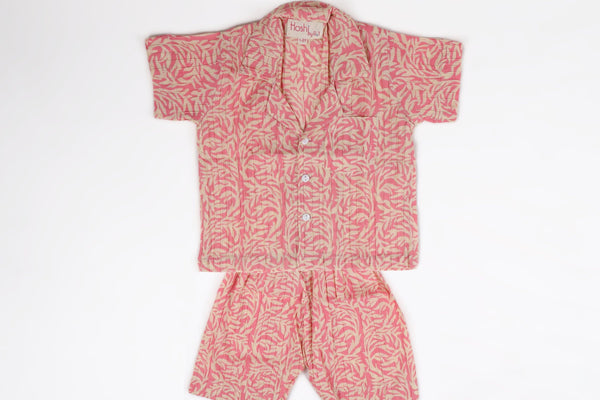 Pintuck Peach Swirl Lounge wear