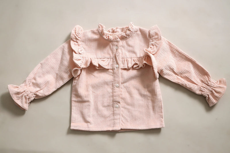 Oh So Pink Corduroy Ruffled Top