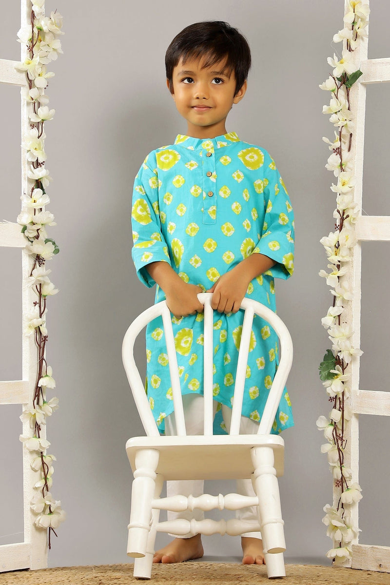 SEA GREEN BANDHEJ LONG KURTA