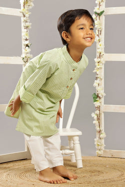 GREEN SILVER LONG KURTA