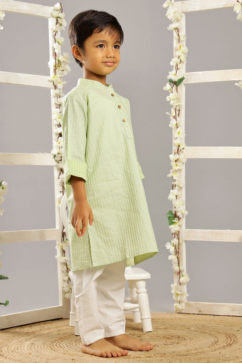 GREEN SILVER LONG KURTA