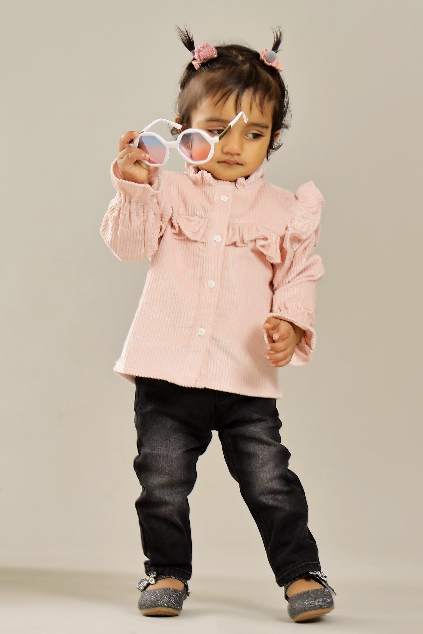 Oh So Pink Corduroy Ruffled Top