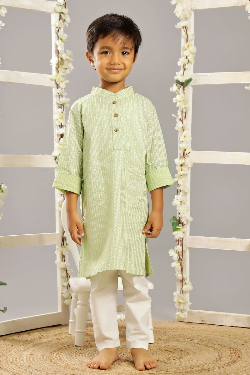 GREEN SILVER LONG KURTA