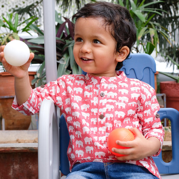 RED ELEPHANT KURTA SHIRT