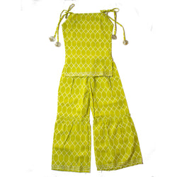 NEON GREEN KURTI SHARARA SET