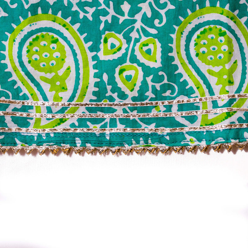 GREEN PAISLEY KURTI SHARARA