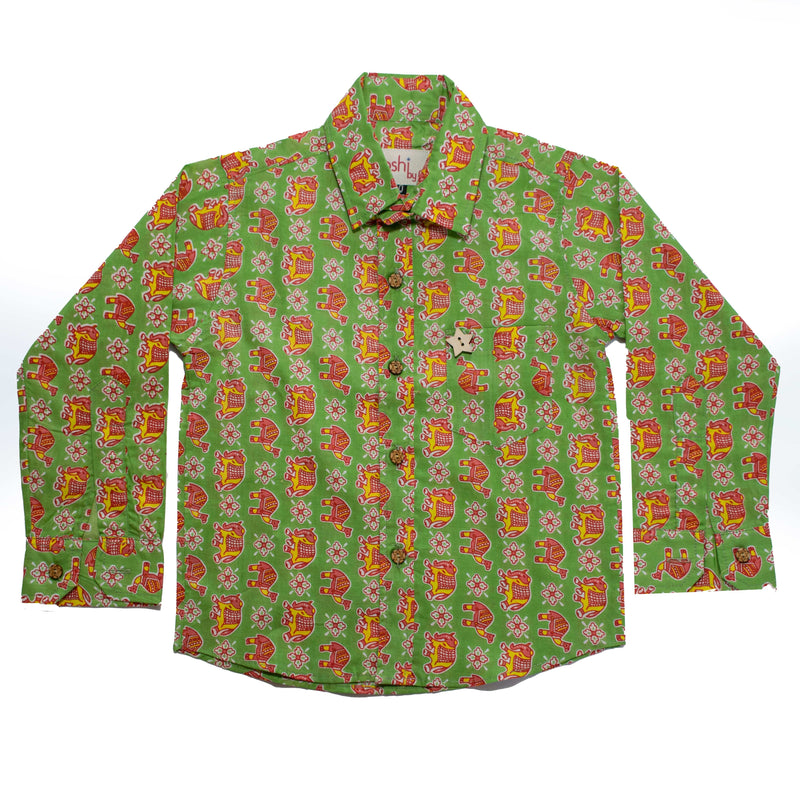 GREEN ELEPHANT CAMEL FULL SLEEVES SHIRT