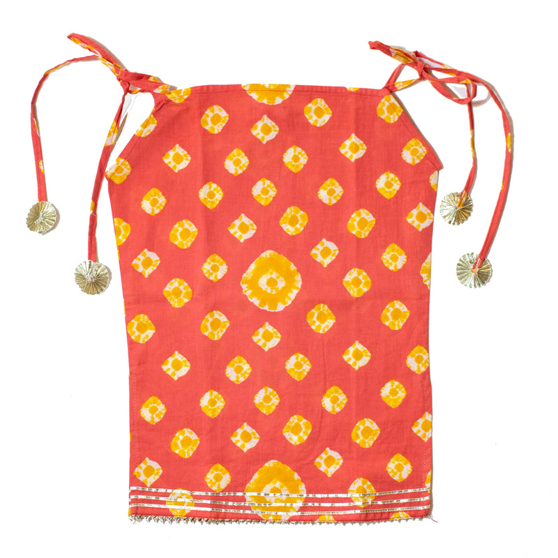 RED BANDHEJ KURTI SHARARA