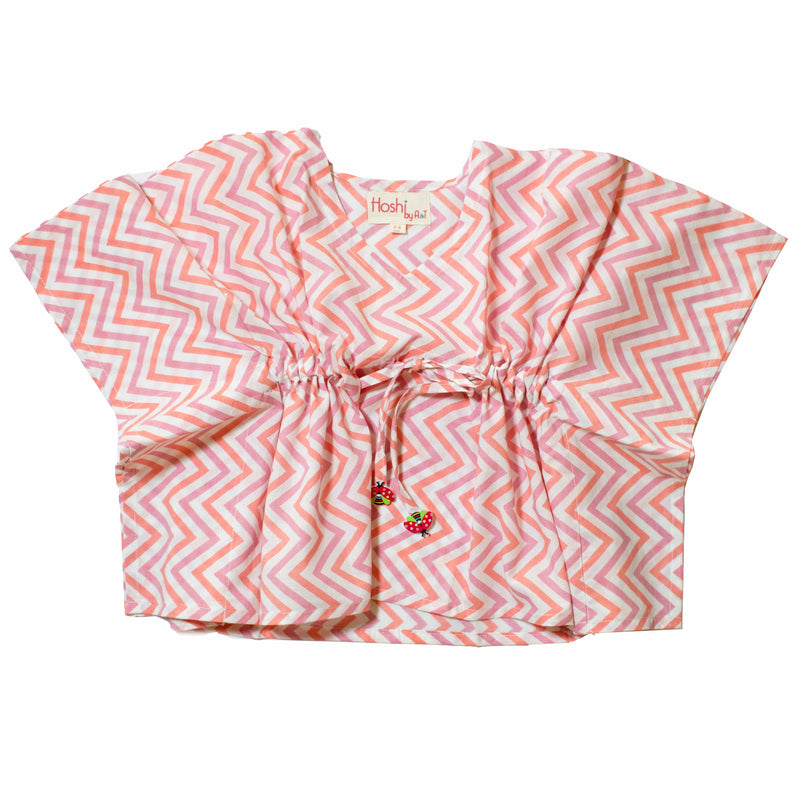 Pink punch kaftan top