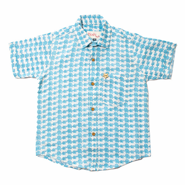 Blue elephant Kids wear half sleeves cotton shirt