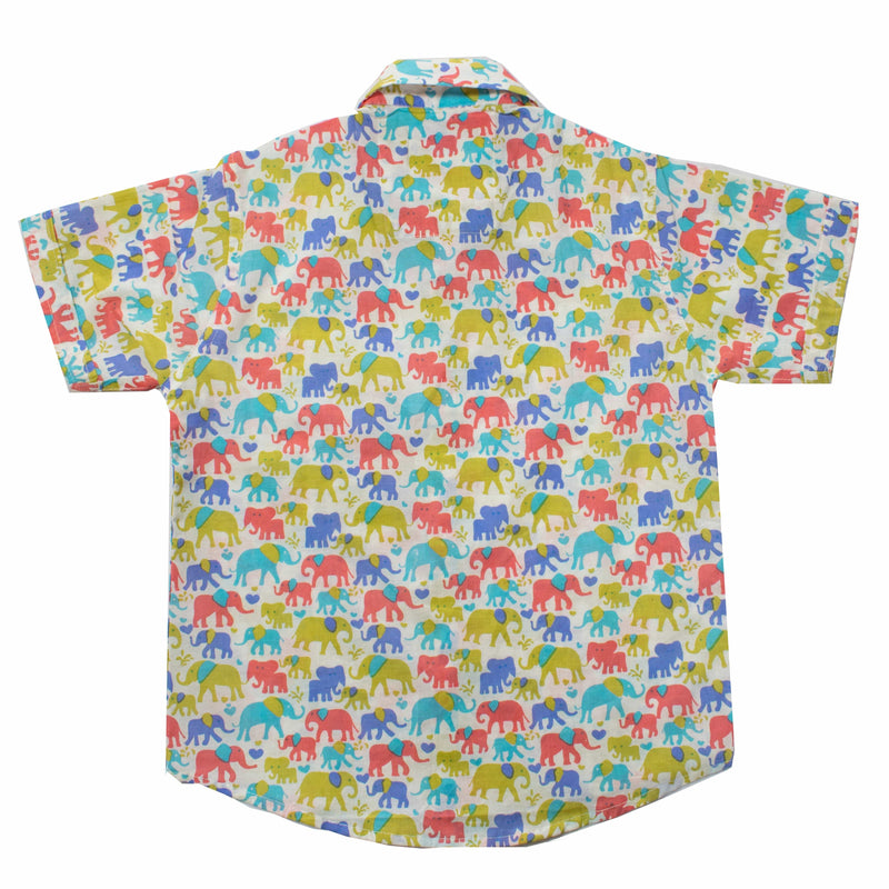 Colorful elephant half sleeves shirt