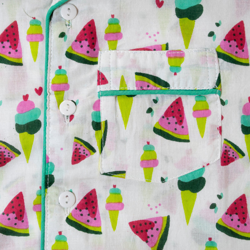 Watermelon ice cream night suit Kids 100%Cotton