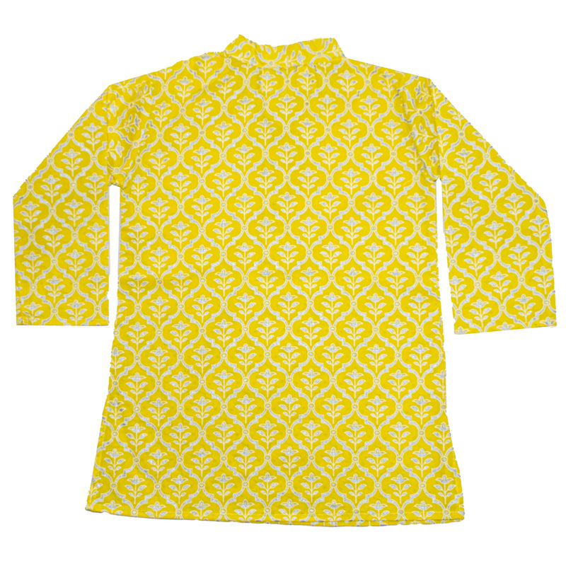 Yellow silver long kurta